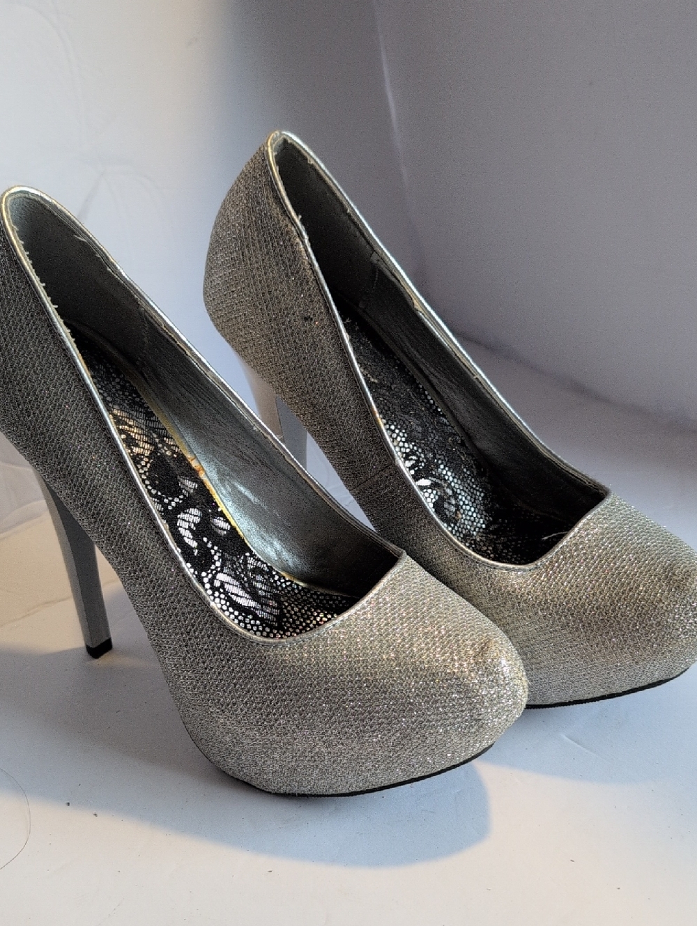 Sparkling Silver Women's High Heel Pumps